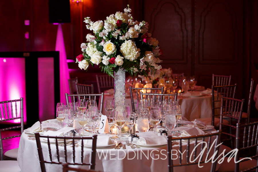 Raspberry, Pink, White wedding flowers